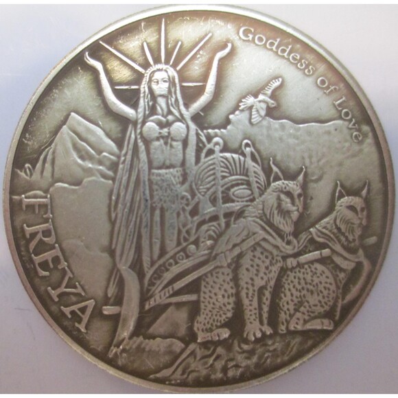 NEW-Norse Gods Freya & Odin Round USA Coin - Picture 3 of 8